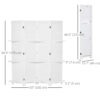 4-Panel Wall Partition Room Separator with 3 Storage Shelves Foldable Design Wooden Frame 5.6FT White