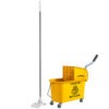 dKr96f19b9e08defe.jpg Mop Bucket with Wringer on Wheels for Floor Cleaning, 21 Quart Side Press Wringer with Handle and Mop, Yellow
