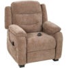 Massage Recliner Chair, Power Recliner with Quiet Brushless Motor, Remote, Pockets, 2 Memory Positions, Brown