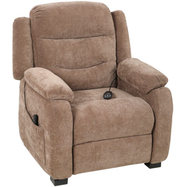 Massage Recliner Chair, Power Recliner with Quiet Brushless Motor, Remote, Pockets, 2 Memory Positions, Brown
