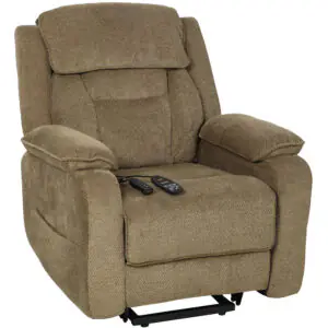 dhl04019c27ff6c0f.jpg Power Recliner Chair with Massage, Electric Lift Chair for Elderly with Side Pockets, 2 Memory Positions, Remote, Brown