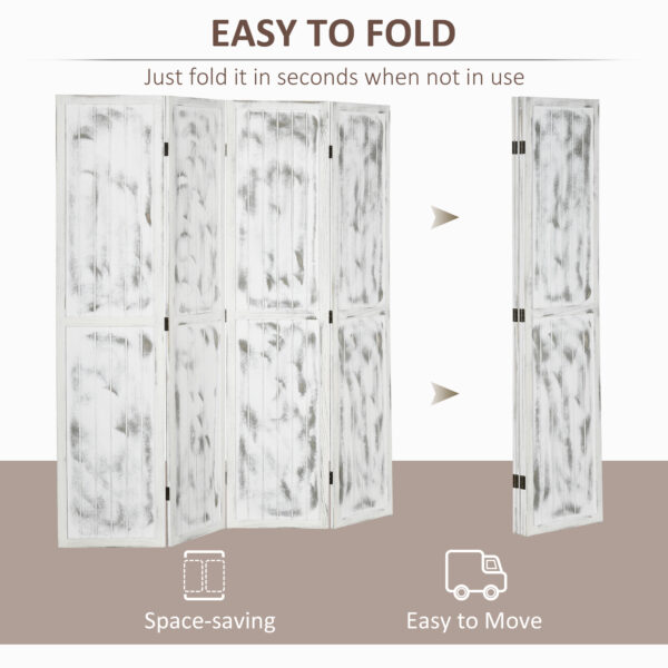 Screen Divider Room Divider Screen with Foldable Design for Indoor Bedroom Office 5.5' Rustic White