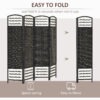 duyf0918e8939e53d.jpg 4 Panel Folding Room Divider, Portable Privacy Screen, Wave Fiber Room Partition for Home Office, Black