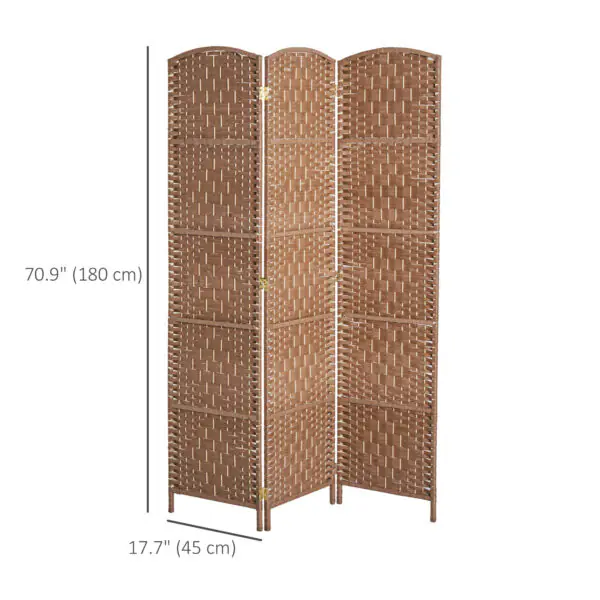 eC82261960f609b03.jpg 6ft Folding Room Divider, 3 Panel Wall Partition with Wooden Frame for Bedroom, Home Office, Natural