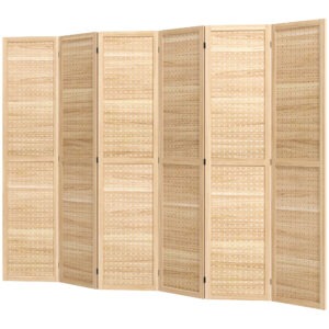 eDL68f1958d96e353.jpg 5.6 Ft. Tall 6-Panel Room Divider, Pegboard Panel Freestanding Folding Privacy Screen Panels, Partition Wall Divider for Indoor Bedroom Office, Natural