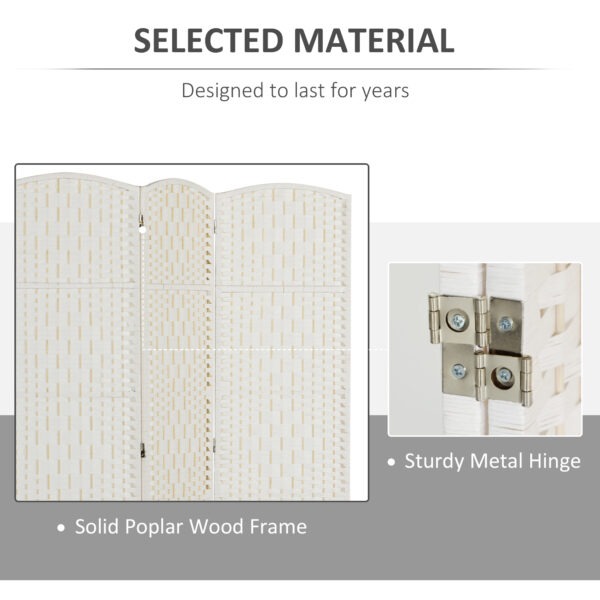 6ft Folding Room Divider, 3 Panel Wall Partition with Wooden Frame for Bedroom, Home Office, Natural