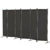 6 Panel Room Divider, 6 Ft Folding Privacy Screen, Portable Freestanding Partition Wall Divider, Charcoal Grey