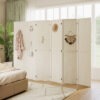 5.6 Ft. Tall 6-Panel Room Divider, Pegboard Panel Folding Privacy Screen, Partition Wall Divider for Bedroom, White