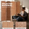 6ft Folding Room Divider, 4 Panel Wall Partition with Wooden Frame for Bedroom, Home Office, Natural