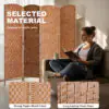 fC8a4319c4c9411d3.jpg 6ft Folding Room Divider, 4 Panel Wall Partition with Wooden Frame for Bedroom, Home Office, Natural