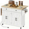 fP03e619b9e5c0302.jpg Kitchen Island with Storage, Rolling Kitchen Cart with Charging Station, Drop Leaf, Spice Rack, Towel Rack, Drawers