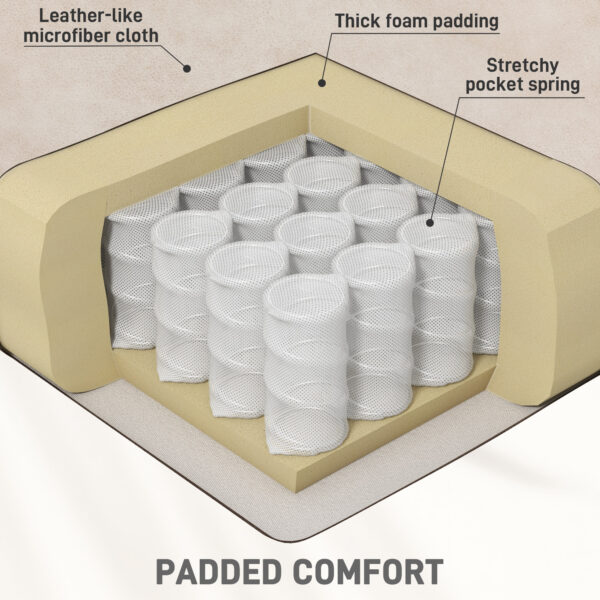 Manual Recliner Chair with Vibration Massage, Side Pockets, Microfibre Reclining Chair for Living Room, Cream White