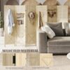 Wooden Room Divider with Pegboard Display, 6 Panel Folding Privacy Screen for Home Office, Natural Wood