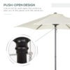 6.6FT Patio Umbrella, Outdoor Parasol with 6 Solid Ribs, Cream White