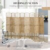 8 Panel Folding Room Divider, Portable Privacy Screen, Wave Fiber Room Partition for Home Office, Natural