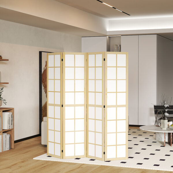 4 Panel Room Divider, 5.6 ft Folding Wall Divider Room Partition for Home Office, Bedroom, Living Room