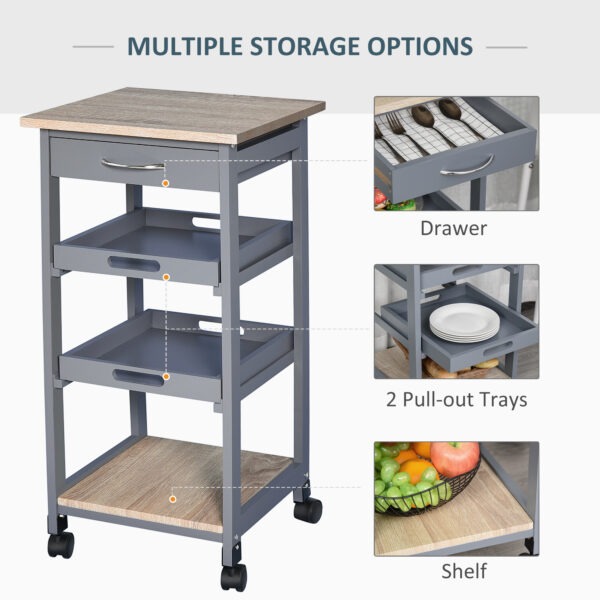 gur4331949578711f.jpg Kitchen Island Rolling Trolley Utility Serving Cart with Drawer Grey