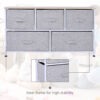 Linen Drawer Cabinet Organizer Storage Dresser Tower with 5 Removable Drawer Metal Frame Adjustable Feet for Living Room, Kitchen, Bathroom, Grey