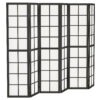 6 Panel Room Divider, 5.6 ft Folding Wall Divider Room Partition for Home Office, Bedroom, Living Room, Black