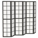 6 Panel Room Divider, 5.6 ft Folding Wall Divider Room Partition for Home Office, Bedroom, Living Room, Black