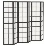 6 Panel Room Divider, 5.6 ft Folding Wall Divider Room Partition for Home Office, Bedroom, Living Room, Black