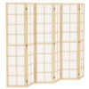 6 Panel Room Divider, 5.6 ft Folding Wall Divider Room Partition for Home Office, Bedroom, Living Room, Natural Wood