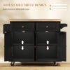 i1b88c19a2f2ba7d6.jpg Rolling Kitchen Island with Rubber Wood Top and Storage, Spice Rack, Towel Rack, Black