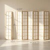 6 Panel Room Divider, 5.6 ft Folding Wall Divider Room Partition for Home Office, Bedroom, Living Room, Natural Wood