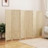 Wooden Room Divider with Pegboard Display, 6 Panel Folding Privacy Screen for Home Office, Natural Wood