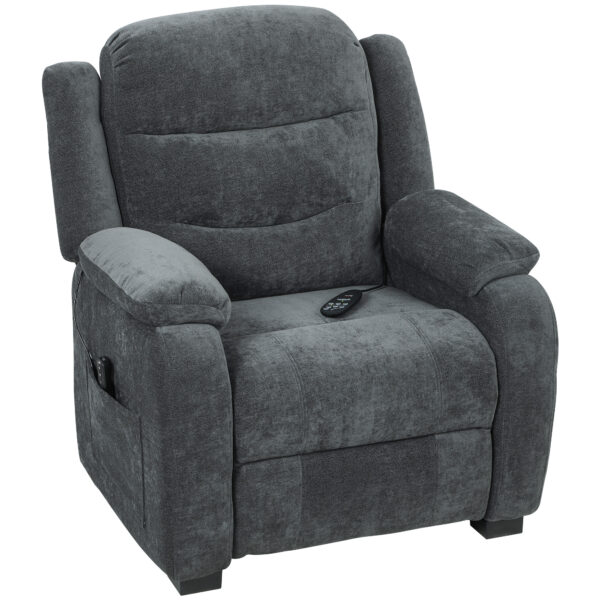 Massage Recliner Chair, Power Recliner with Quiet Brushless Motor, Remote, Pockets, 2 Memory Positions, Dark Grey