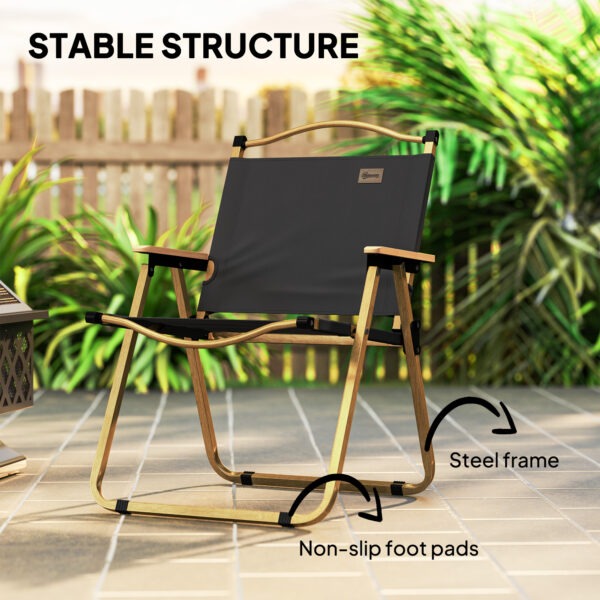 Camping Chair, Lightweight Folding Chair, Portable Armchair, Excellent for Festivals, Fishing, Dark Grey