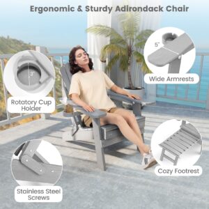 image_18280_1_36571.jpg All‑Weather HIPS Patio Adirondack Lounge Chair in gray with retractable footrest.