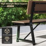 image_8935.jpg 72 Inch Extra Long Bench with All-Weather HDPE Seat & Back for Yard Garden Porch-Brown