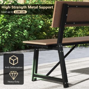 72 Inch Extra Long Bench All‑Weather HDPE Seat Brown