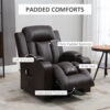 Electric Power Lift Chair, PU Leather Recliner Sofa with Footrest, Remote Control and Cup Holders, Brown
