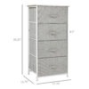 Linen Drawer Cabinet Organizer Storage Dresser Tower with 4 Removable Drawer Metal Frame Adjustable Feet for Living Room, Kitchen, Bathroom, White