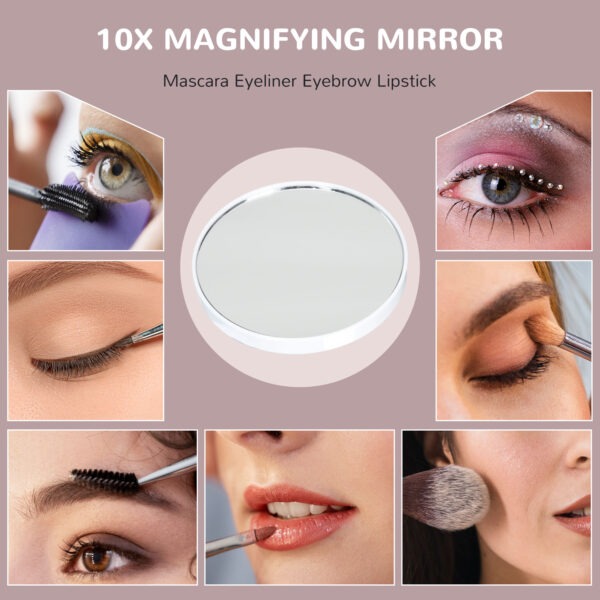 Hollywood Vanity Mirror with Lights, 31.5" x 24.4" Lighted Makeup Mirror with 3 Colour, 10X Magnifying, USB Port, White