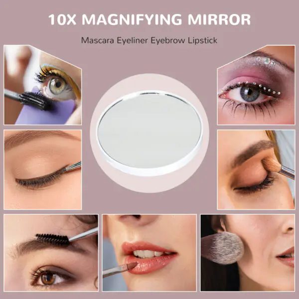 jRNc6919b7c718791.jpg Hollywood Vanity Mirror with Lights, 31.5" x 24.4" Lighted Makeup Mirror with 3 Colour, 10X Magnifying, USB Port, White