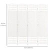 4 Panel Folding Room Divider, Portable Privacy Screen, Wave Fiber Room Partition for Home Office, White