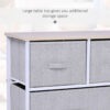 Linen Drawer Cabinet Organizer Storage Dresser Tower with 5 Removable Drawer Metal Frame Adjustable Feet for Living Room, Kitchen, Bathroom, Grey