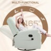 8-Point Vibration Massage Recliner Chair with Comfor Padding, Remote Control, Side Pockets, Swivel Nursery Rocking Chair, Cream White