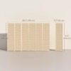 Woven Bamboo Room Divider, 6 Panel Folding Indoor Privacy Screens for Home Office, Natural Wood