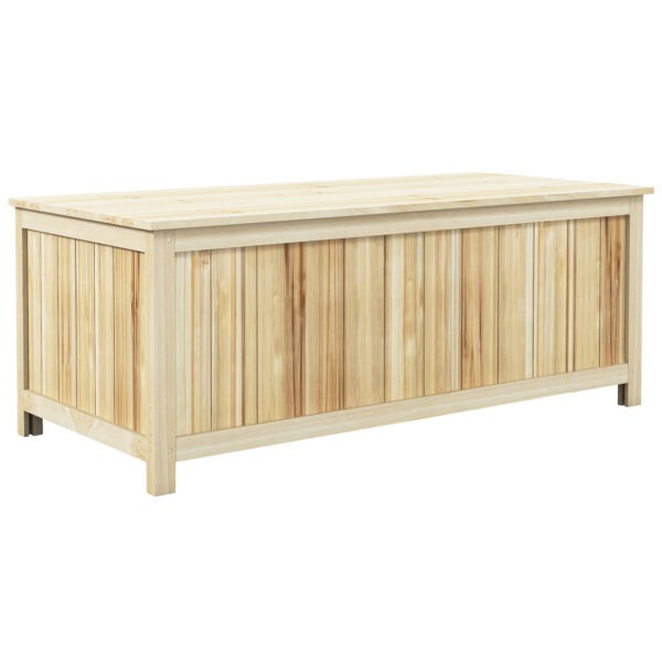 45 Gallon Wooden Storage Box patio Deck Box Bench, Garden Backyard Outdoor Storage Container, Natural