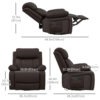 kcE6e618b942077e6.jpg PU Leather Reclining Chair with Vibration Massage Recliner, Swivel Base, Rocking Function, Remote Control, Brown
