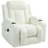 kxla5819745fc5136.png Swivel Massage Recliner Sofa, Overstuffed Manual Reclining Sofa, PU Leather Rocking Chair with Side Pockets, Cup Holders, for Living Room, Nursery, Cream White