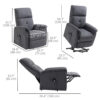 Power Lift Chair Electric Recliner Sofa for Elderly with Remote Control & Side Pocket for Living Room, Grey