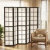 6 Panel Room Divider, 5.6 ft Folding Wall Divider Room Partition for Home Office, Bedroom, Living Room, Black