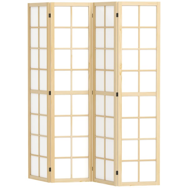 4 Panel Room Divider, 5.6 ft Folding Wall Divider Room Partition for Home Office, Bedroom, Living Room