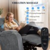 Power Recliner Chair with Massage, Electric Lift Chair for Elderly with Side Pockets, 2 Memory Positions, Remote, Grey