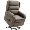 Lift Chair for Elderly, Power Chair Recliner with Footrest, Remote Control, Side Pockets for Living Room, Brown